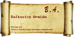 Balkovics Armida névjegykártya